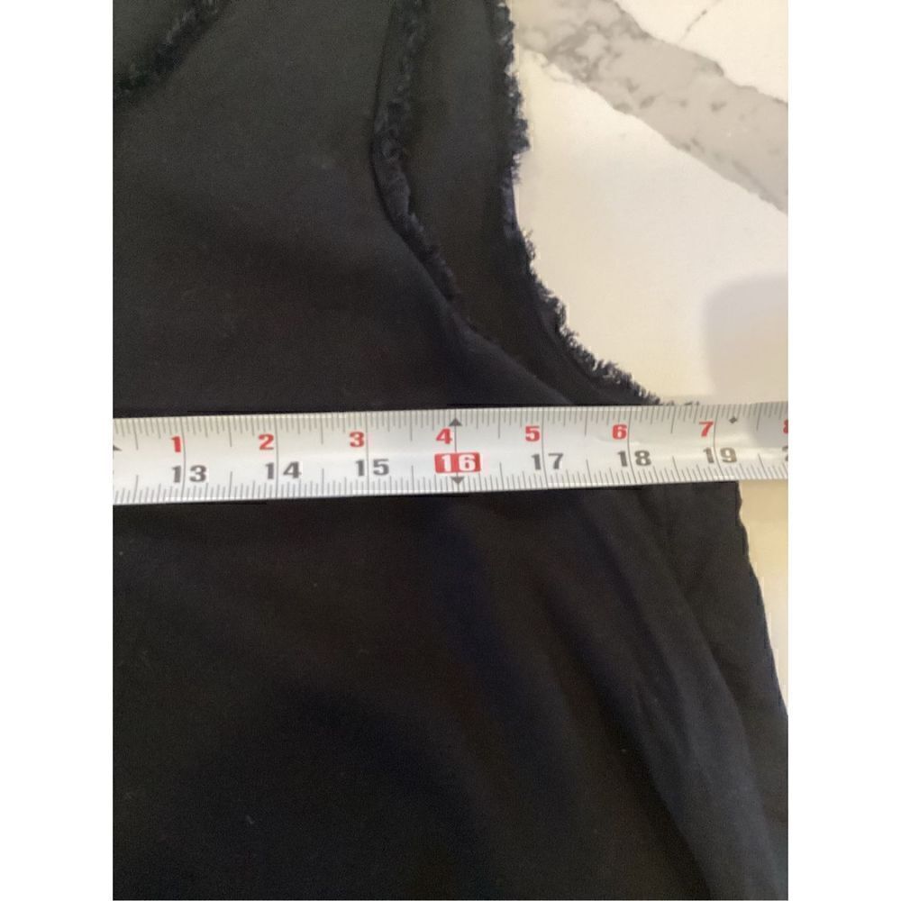 Sundance Womens Frayed Sleeveless Tiered Top Sz M Black Stretch - Picture 4 of 8